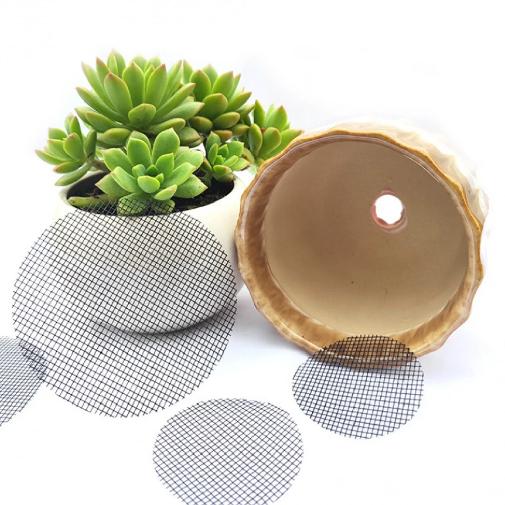 100PCS 2.5cm/4.5cm/7.5cm/10cm Pot Hole Screen Mat Round Drainage Hole Screen to Prevent Soil Loss Plant Drainage Screen Gasket