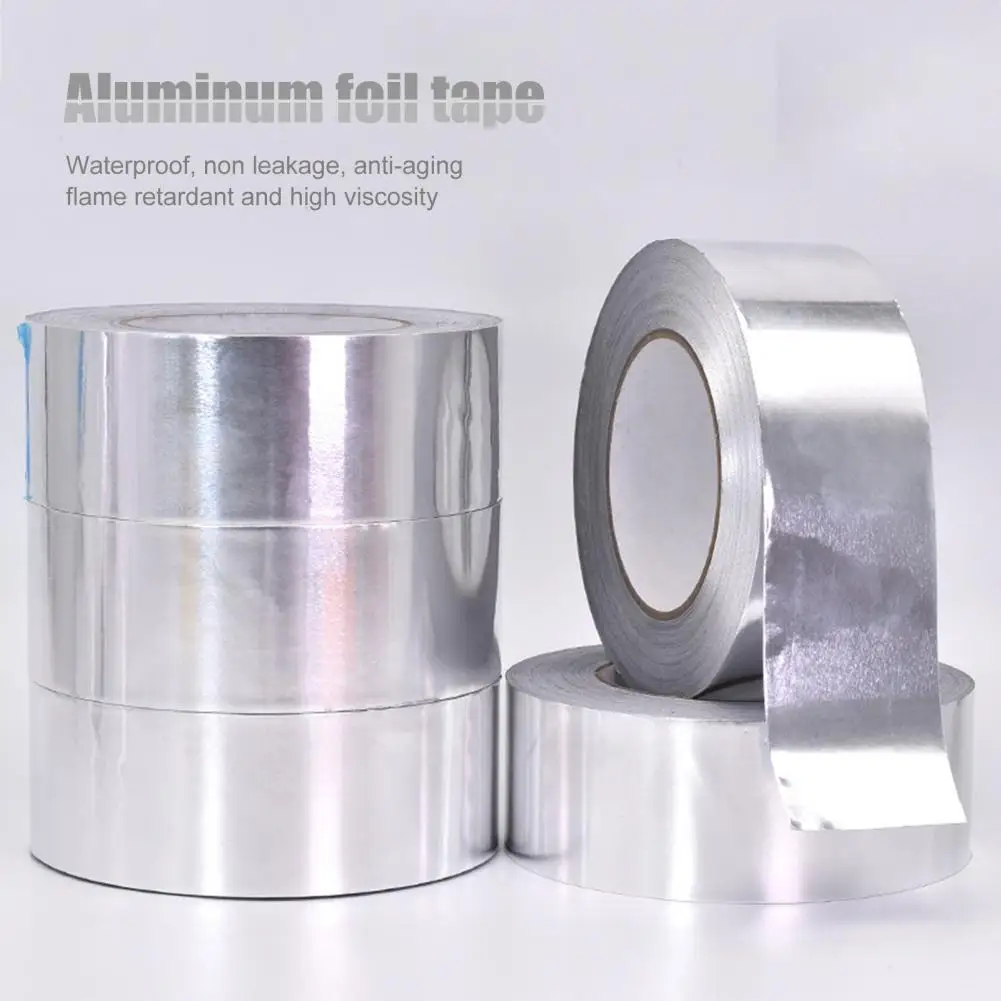 Aluminum Foil 1 Roll Attractive Antiflaming Anti-wear Sealing Tape Portable Duct Tape Wide Application   for Home