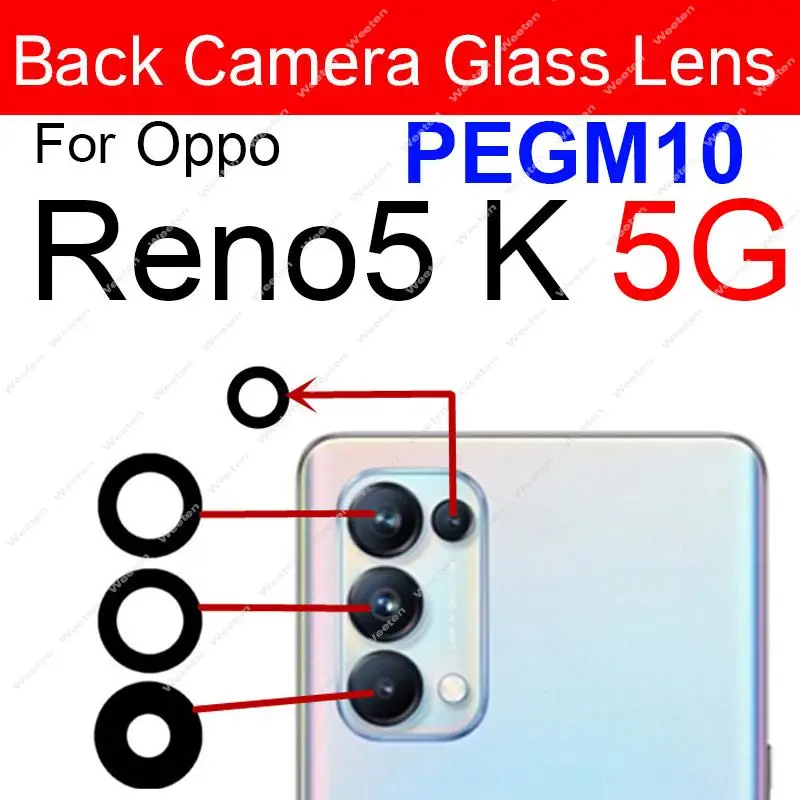 Back Camera Glass Lens For OPPO Reno 5 6 Pro Plus Pro+ 5Lite 5F 5Z 5K 4G 5G Rear Main Camera Lens with Glue Sticker Parts