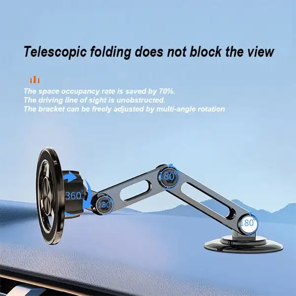 720 Rotate Metal Magnetic Car Phone Holder Foldable Magsafe Phone Stand Air Vent Magnet Mount GPS Support For All Phones