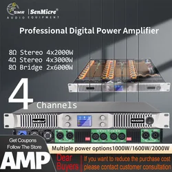 SenMicre NX42000 Professional Digital Power Amplifier 4x2000W 8OHM 4CH Class D Subwoofer Amplifier DJ Line Array Speaker Preamp