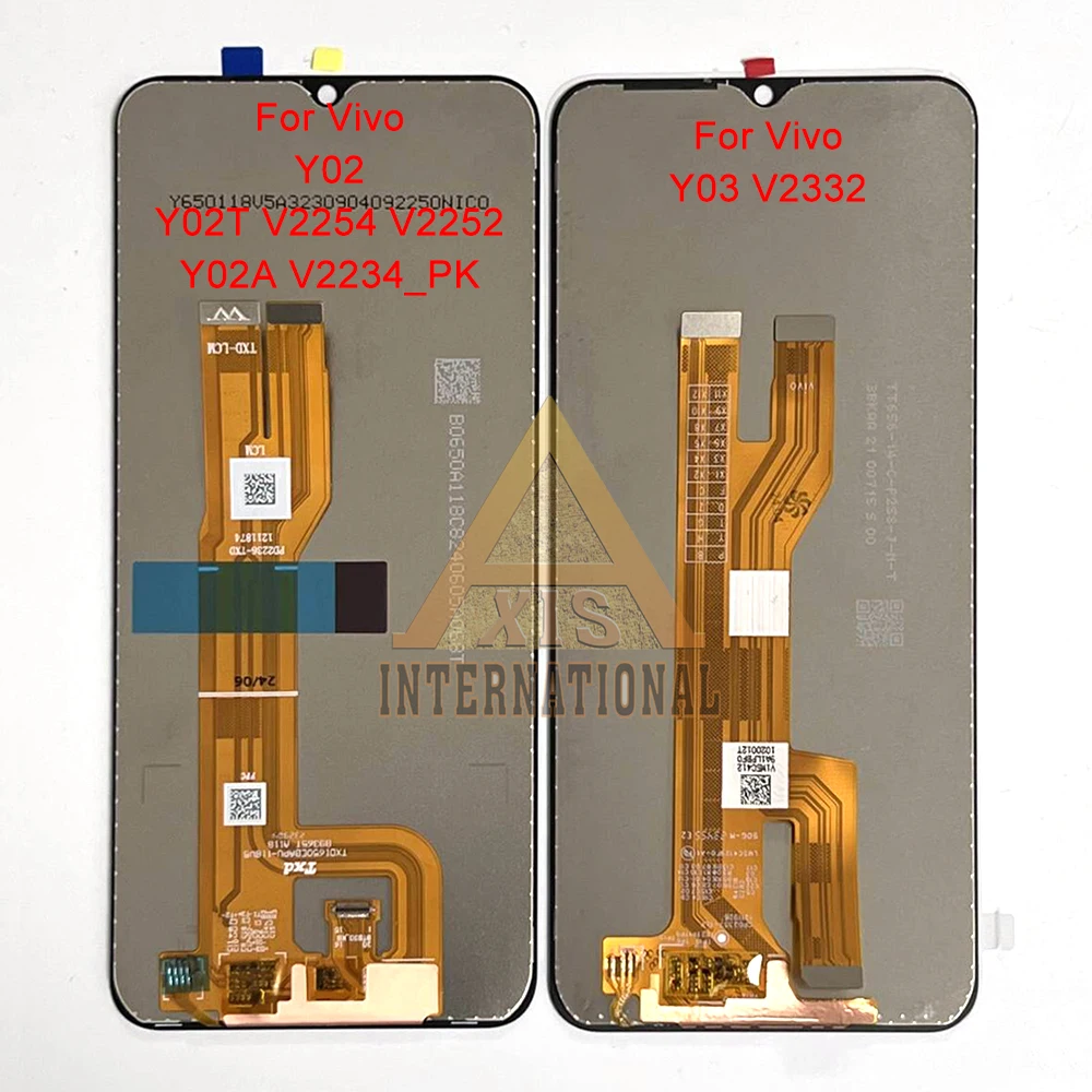 Original For Y02T V2254 V2252 LCD Y02 Screen+Touch Display Panel Digitizer Frame For Vivo Y03 V2332 Y02A V2234_PK LCD Y02S