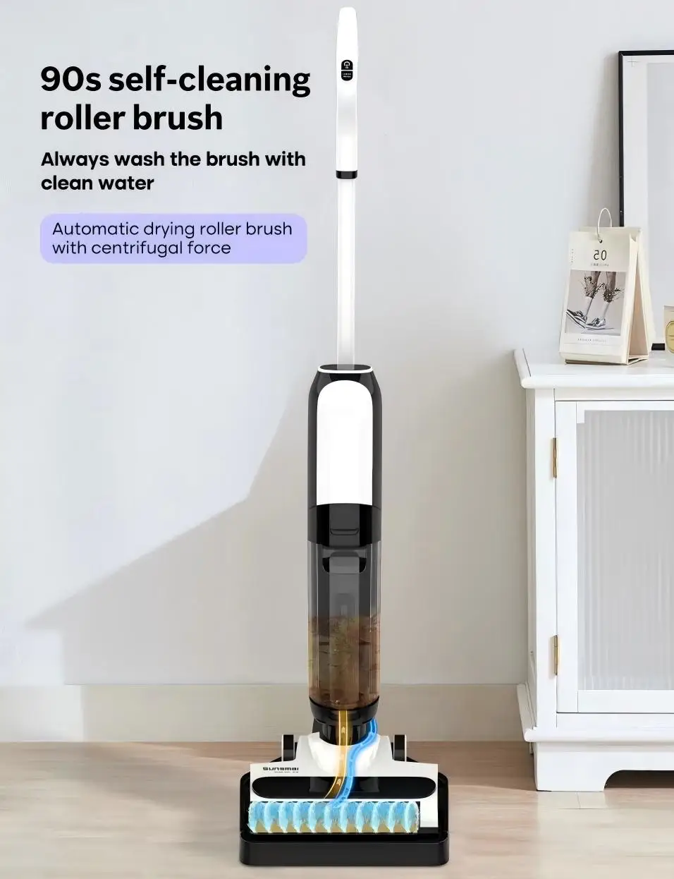 15000Pa BLDC Motor Self-Cleaning Wet Dry Vacuum Cleaner HEPA Filter LED Display Voice Prompt Floor Washer for Home Cleaning Pro