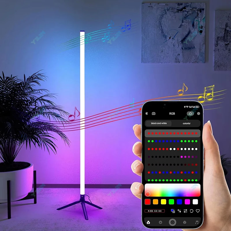 1/2/4PCS Smart LED Stehleuchte105CM RGBWW Fernbedienung Moderne Ecke Stehleuchte Musik Sync Stehenden Ständer Umgebungs Dekor Licht