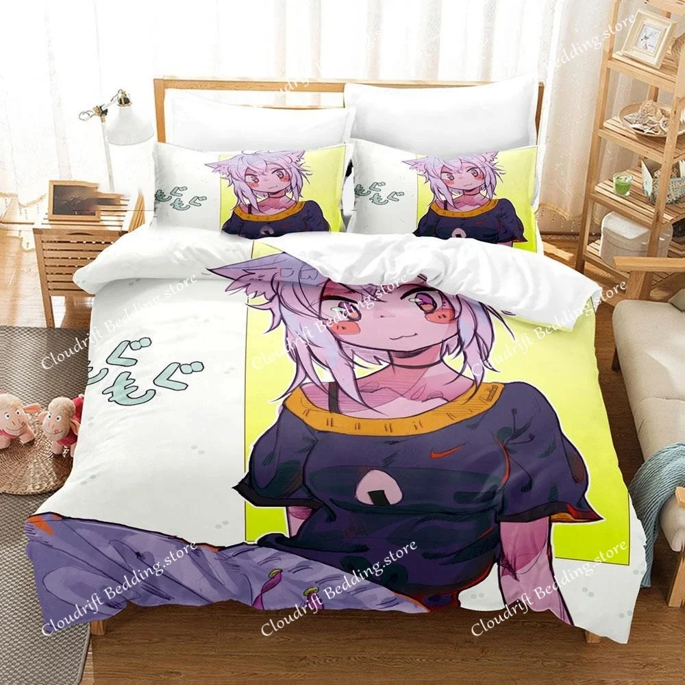 

3d Print Anime Nekomata Okayu Bedding Set Boys Girls Twin Queen Size Duvet Cover Pillowcase Bed Kids Adult Fashion Home Textiles