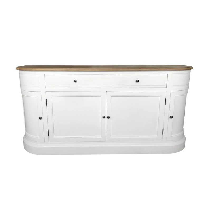 French provincial wooden white buffet sideboard cabinet