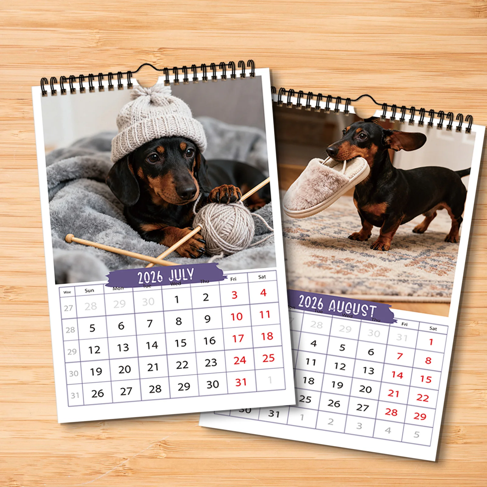1 ชิ้น 2026 ปฏิทินลายดัชชุนด์น่ารัก เหมาะสำหรับตกแต่งบ้านของคนรักสัตว์เลี้ยง เหมาะสำหรับผู้ที่ชื่นชอบสัตว์เลี้ยง ของขวัญที่อบอุ่นใจ