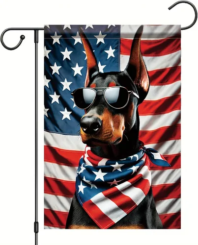Patriotic Doberman Garden Flag Dog 4Th of July American Flag Outdoor Summer Yard 7445040262255 AAV hhz