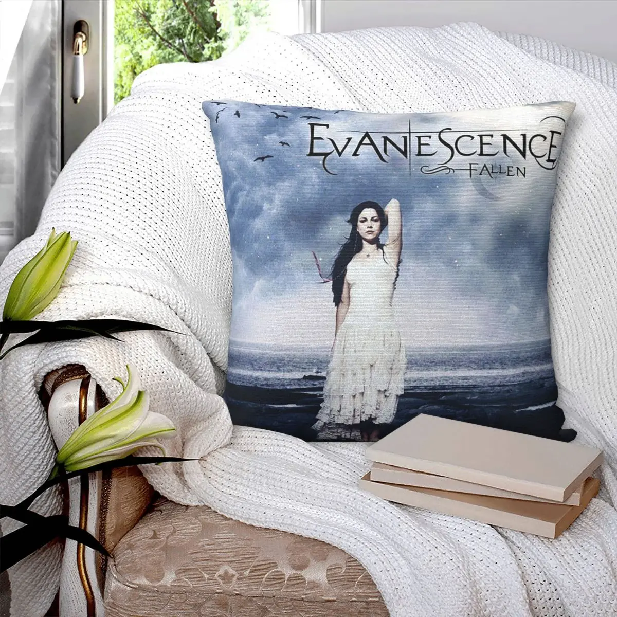 Evanescences Rock Band Square Pillowcase Cushion Cover Pillow Case Throw Pillow Cover for Home Sofa Living Room