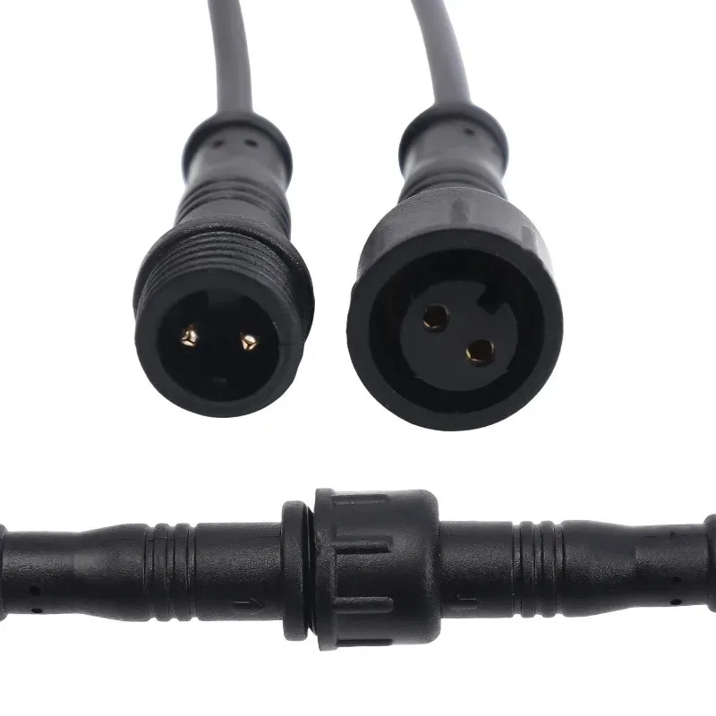 Waterproof 2/3/4 Pin Connector Cable Light Motorcycle Modification Male Female Plug with PVC Wire M12 IP67 for Car Accessories