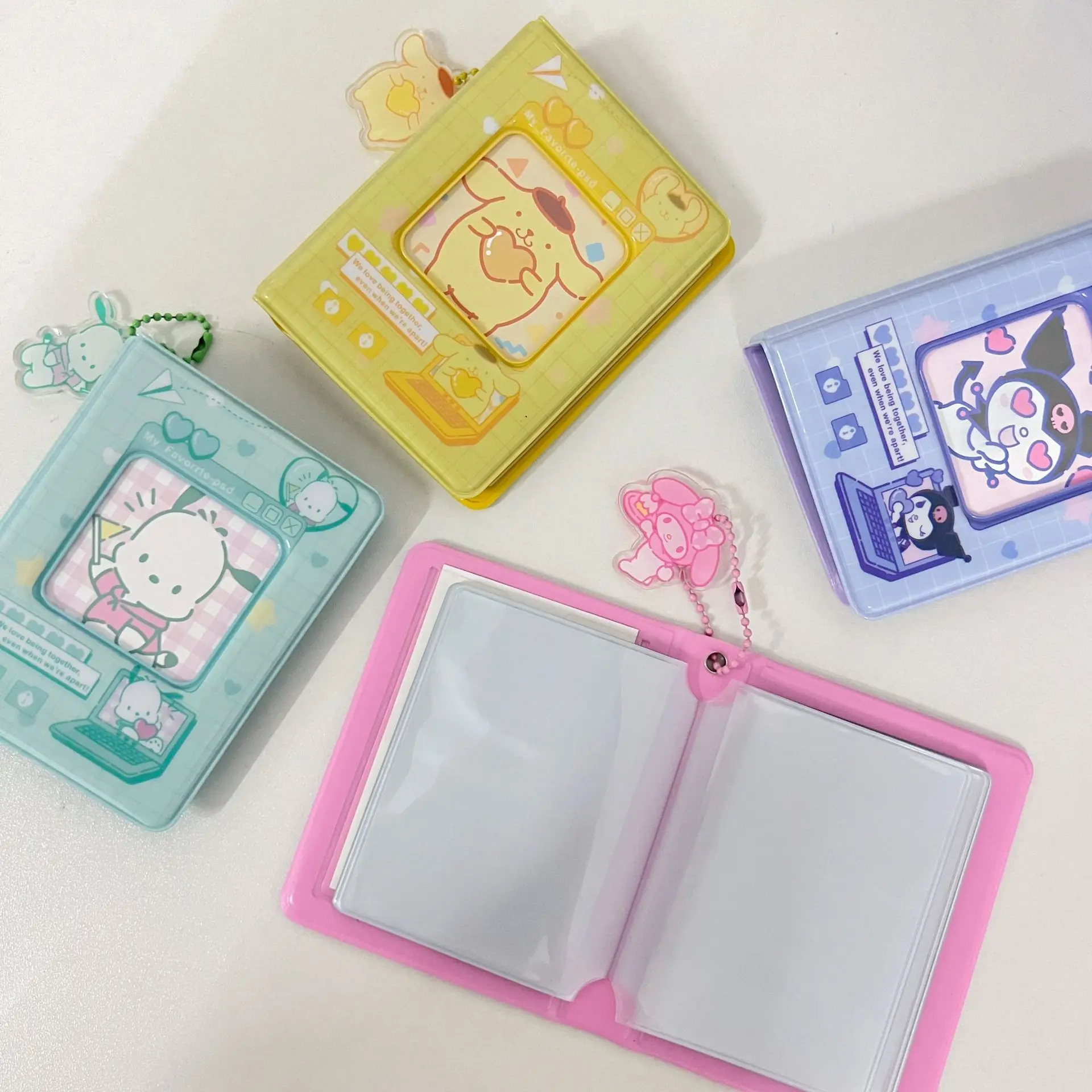 kawaii Hello Kitty 3-Inch Sanrio Kuromi Storage Photo Album Cute My Melody Card Holder Cinnamoroll Mini Truck Card Binder