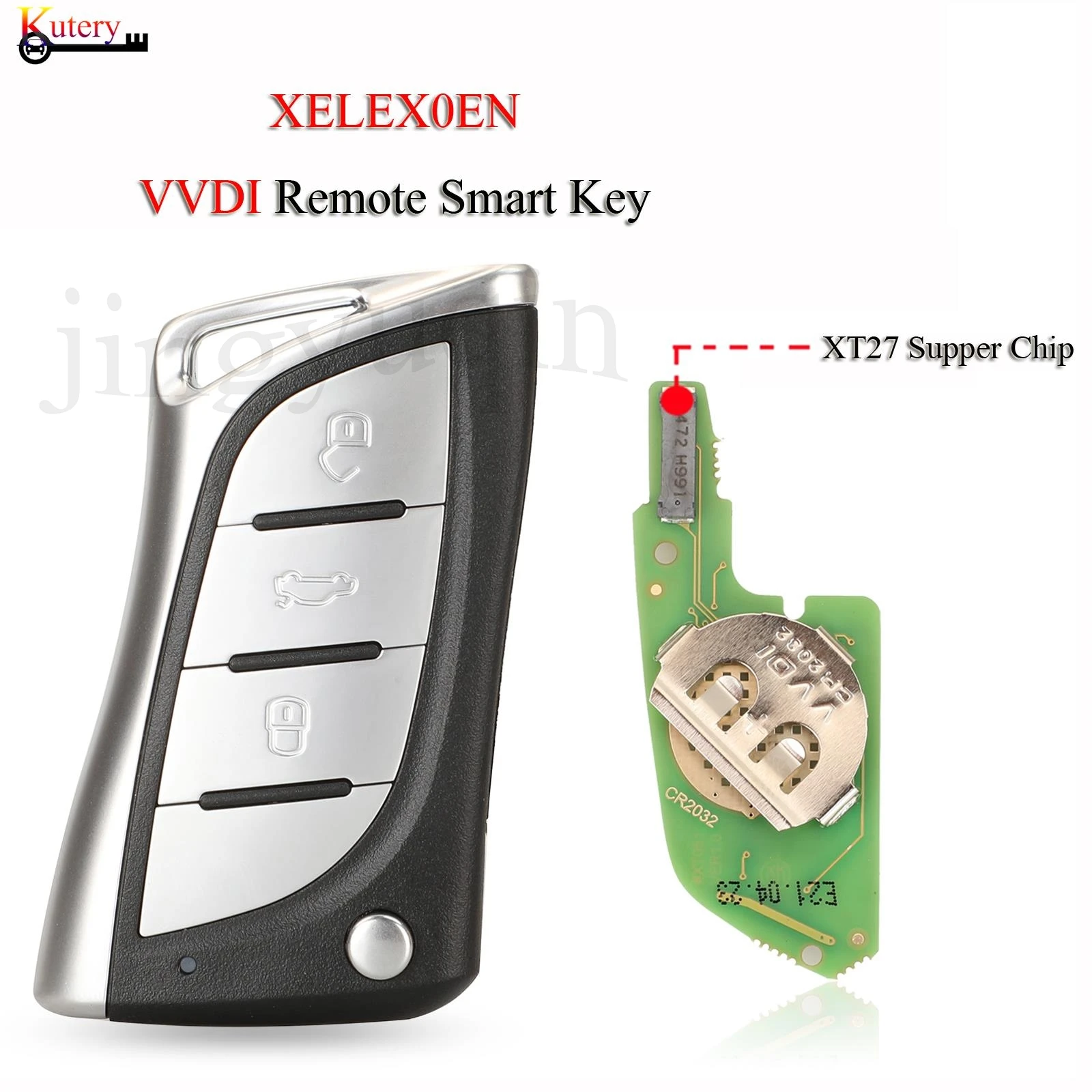 

jingyuqin XELEX0EN VVDI Remote Smart Car Key For VVDI2/VVDI Key Tool Xhorse Series Universal Remote Control XT27Chip 3Buttons