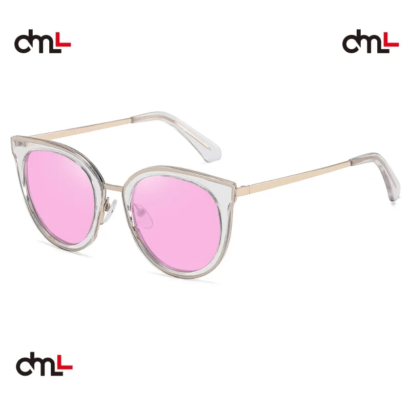 

DML Novelty Designer Brand Oval Fashion Sunglasses Polarised TR Frames Transparent Women's Multi-coloured Lenses