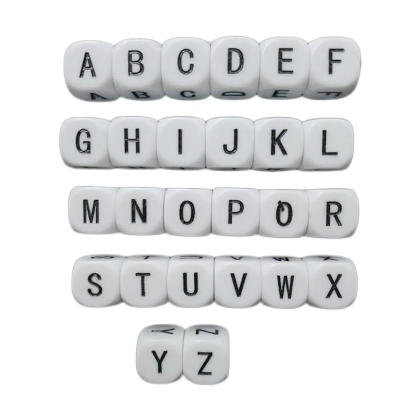 26x Engraved Acrylic Letter Six Sided 16mm Game for Teaching Aid Early Educational Games