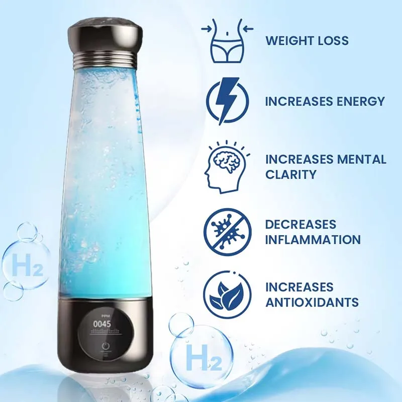 SPE PEM Tech Hydrogen Water Portable Hydrogen Water Generator Titanium Platinum 3000PPB 4000 PPB Hydrogen Rich Water Bottle