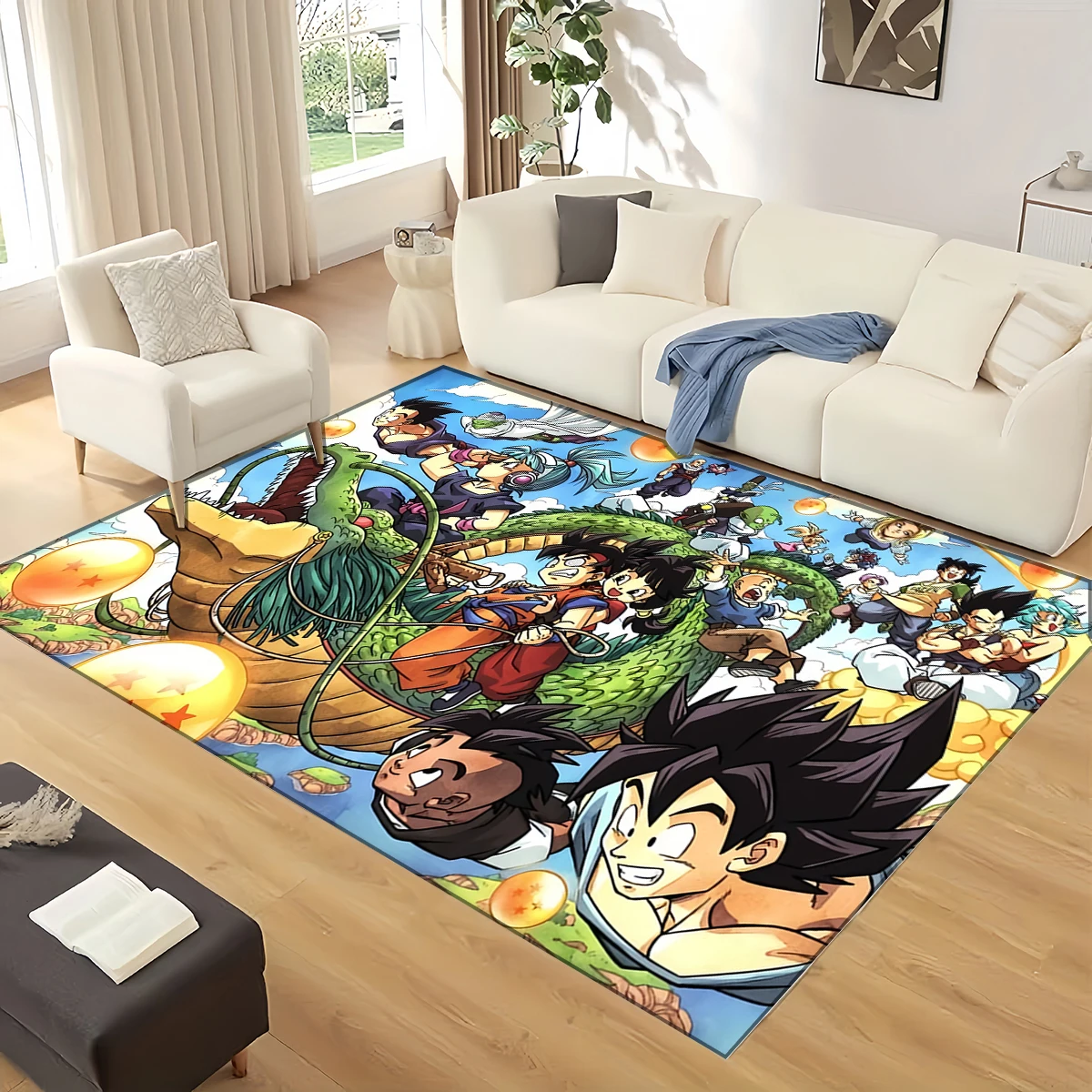 3D Vintage D-Dragon B-BALL Cartoon Large Carpet Rug for Home Living Room Bedroom Sofa Doormat Decor,Area Rug Non-slip Floor Mat