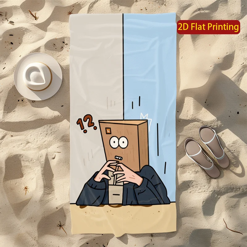 Toalla de Playa con Diseño de Dibujos Animados, Divertida y Original, Alfombra de Baño, Regalo con Estampado Tropical para Vacaciones de Verano, Picnic
