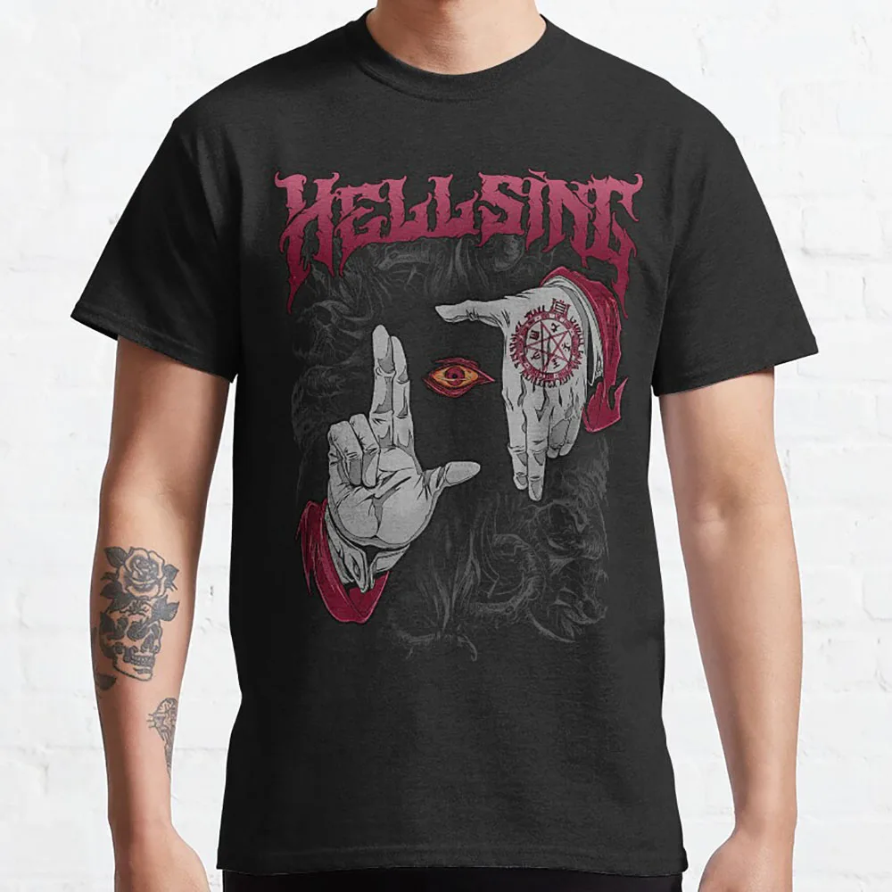 

Hellsing Dark Gothic Vampires ghouls japan Anime T shirt horror manga alucard hellsing sigil graphic t shirts large size tops