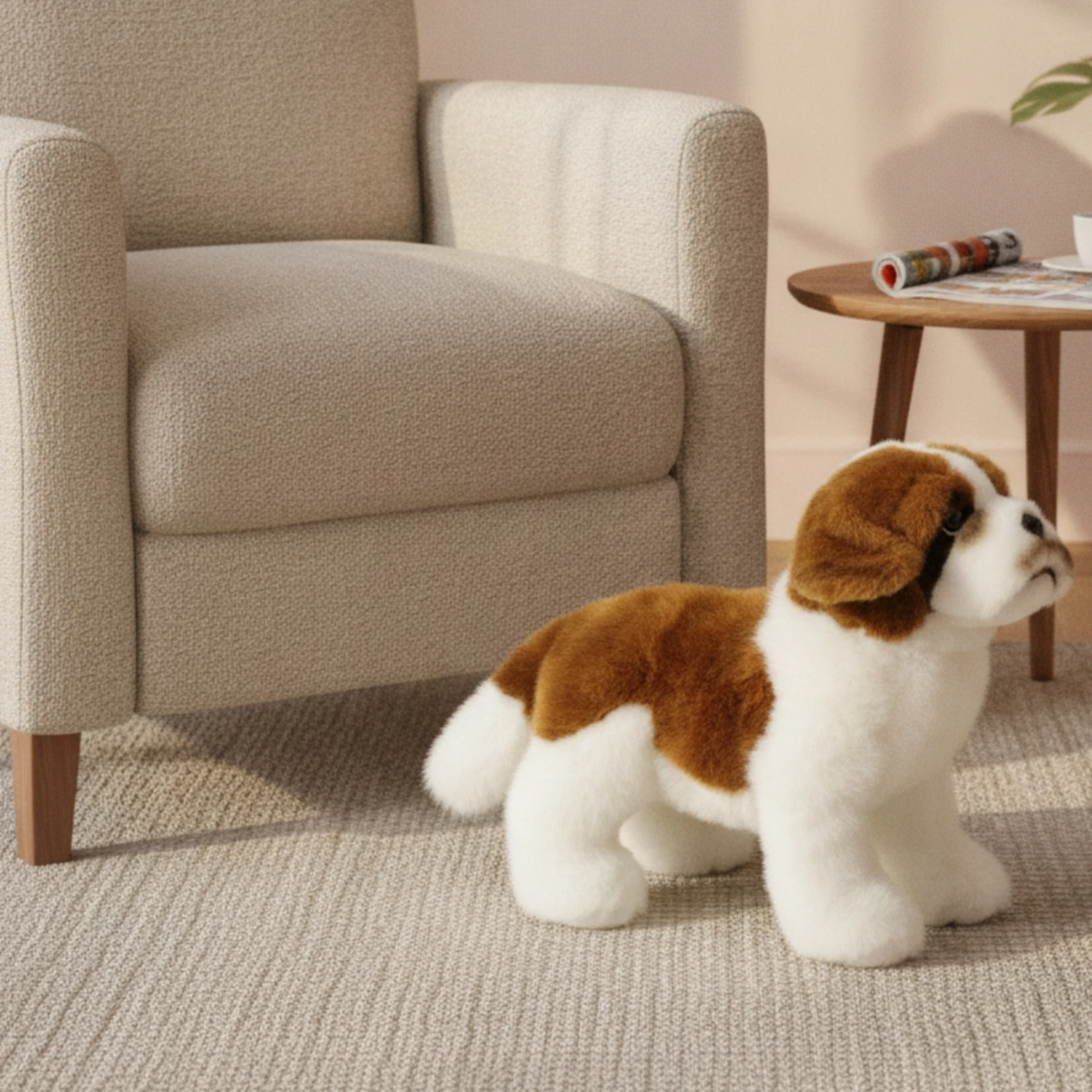 

Simulation Saint Bernard Stuffed Toy Soft Saint Bernard Stuffed Toy Stuffed Dog Figure Cute Cuddly for Children, Playtime