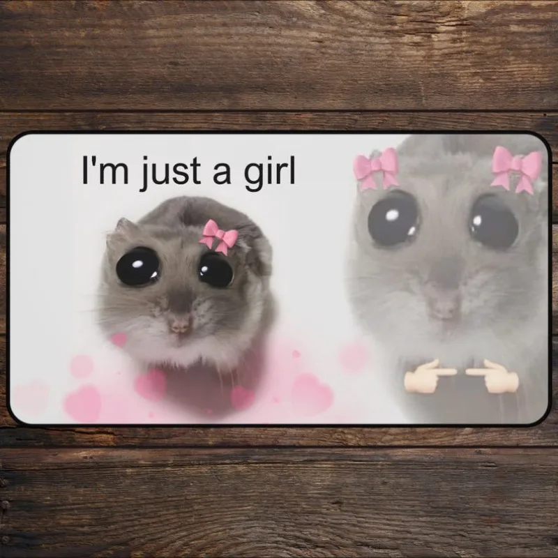 Playmat for TCG Fans I'm Just a Girl Anime Desk Mat Magic Card Games Custom Playmat Mousepad, Gaming Accessories Playmats