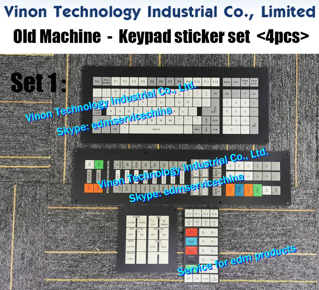 (4pcs/set) edm Keypad sticker set for S odick wire edm, Keyboard Panel Set AQ325,AQ327,AQ535,AQ537,AQ550,AQ750,AQ360,A500,A280