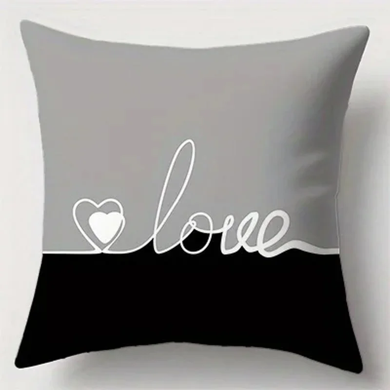 Home Decor Love-themed Geometric and Peaceful Pillow Covers Pattern Cushion Cover Suitable for Sofa Bedroom Car Pillow Cover
