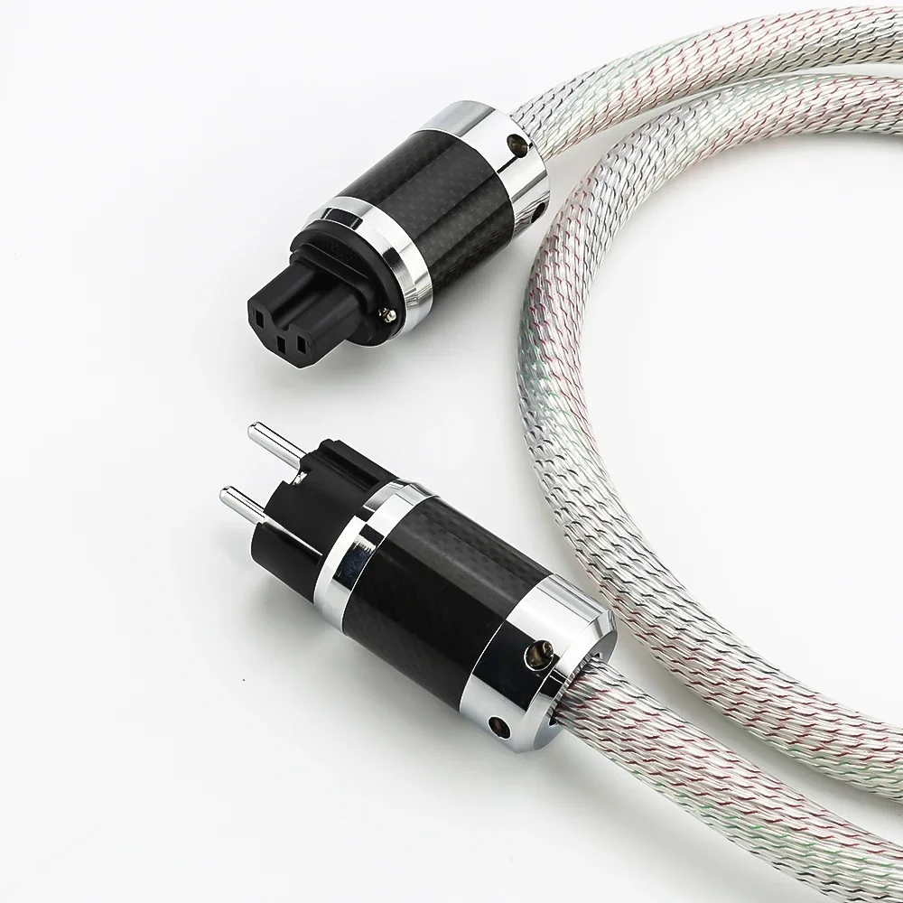 15 núcleos Nordost Valhalla OFC cobre 7N plateado Cable de alimentación de la UE cable de alimentación con enchufe de alimentación de fibra de carbono cable de red de alta fidelidad