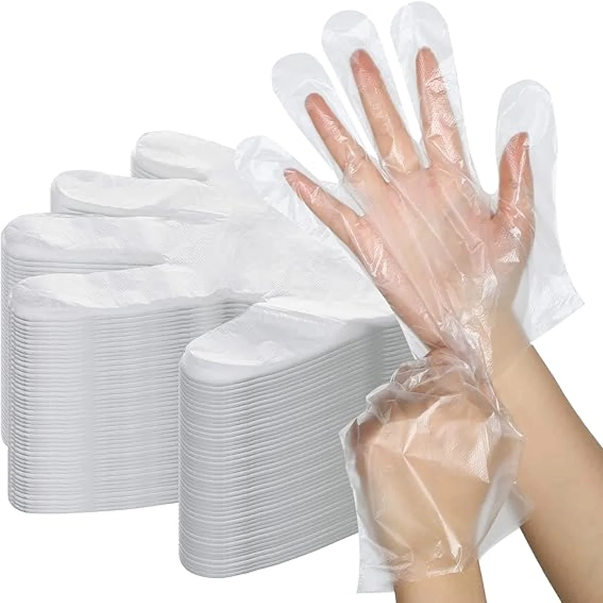 

100 Pcs/Pack Of Disposable Food Gloves Plastic Food Processing One Size Fits All Can Be Used For Home Repair Without Dirtying Ha