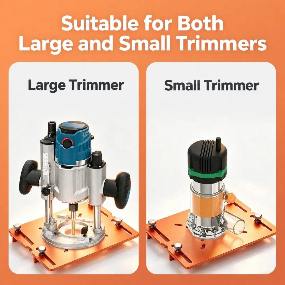 Thickened Wood Slotting Router Plate Multi-Hole with Dual Scale Slotting Guide Bracket Adjustable Straight Grooves