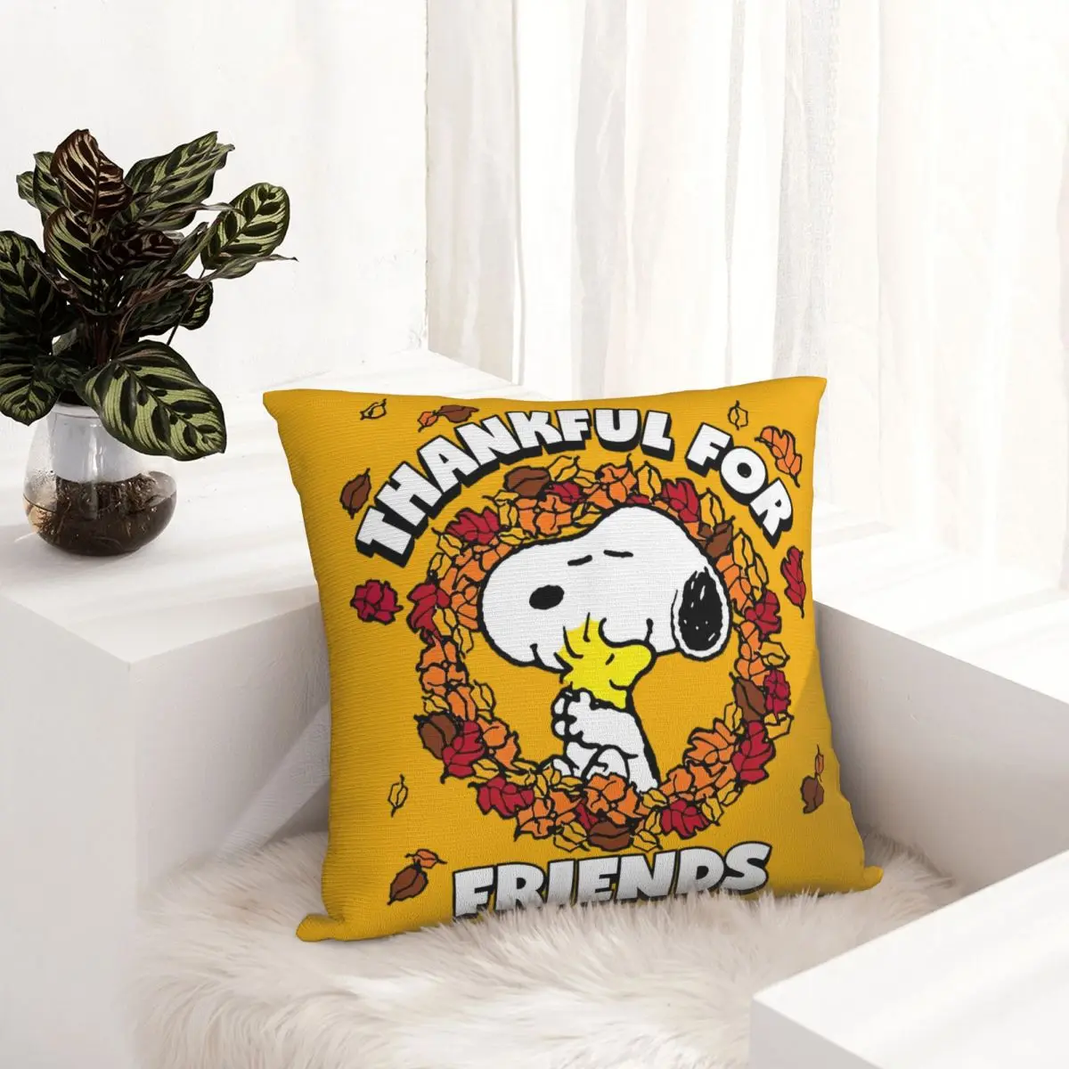 سنوبي وودستوك عيد الشكر المخدة لينة غطاء وسادة بوليستر الديكور رمي كيس وسادة غطاء المنزل انغلق