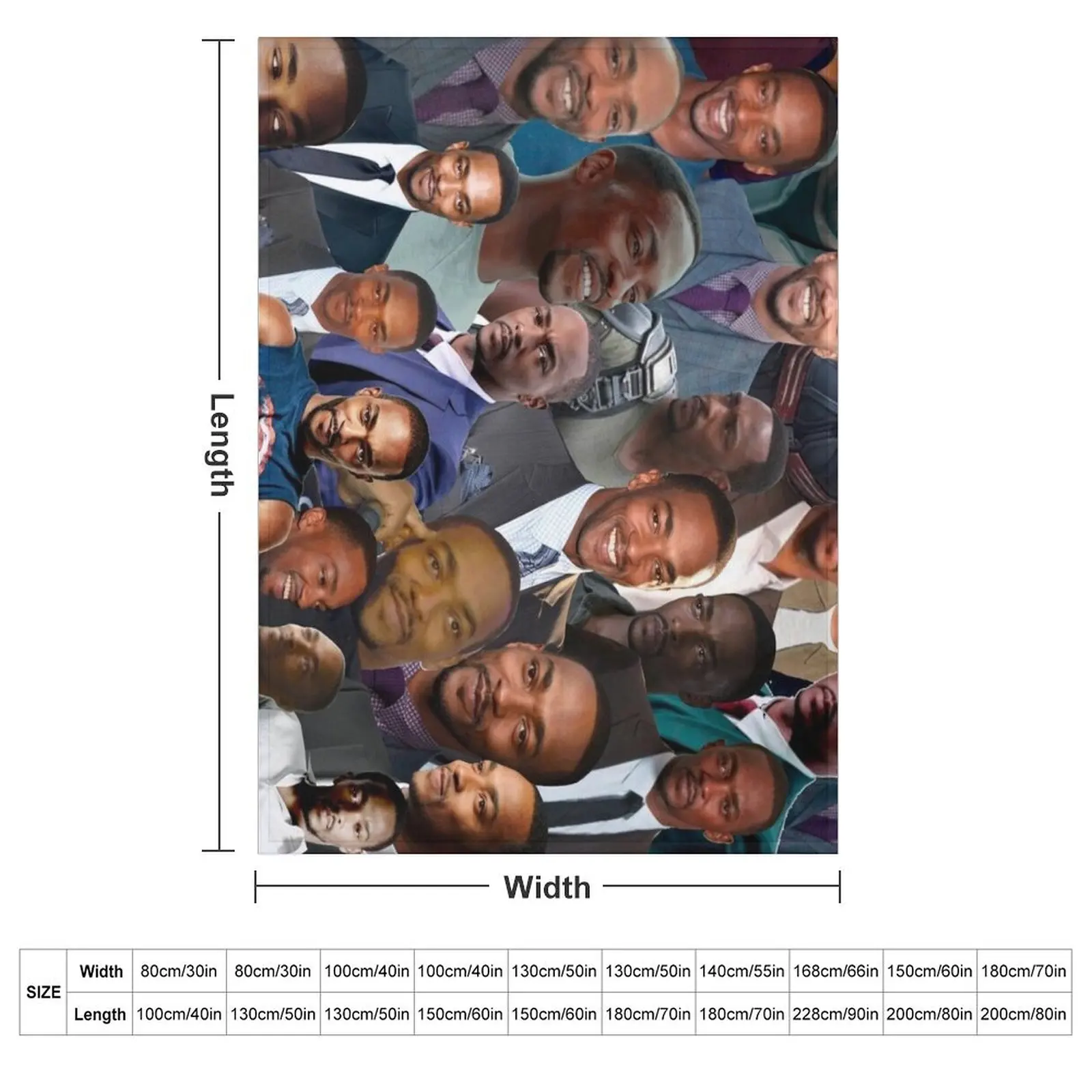 Anthony Mackie Photo Collage Throw Blanket manga christmas decoration Luxury St Hair Blankets