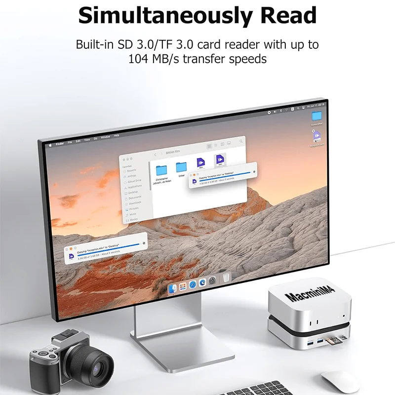 USB-C-Hub-Dockingstation für Mac Mini M4, Splitter, M2-SSD-Gehäuse, Festplattengehäuse, SD/TF4.0-Anschluss, Erweiterungsständer, MiniLink, Typ-C – Detail 6