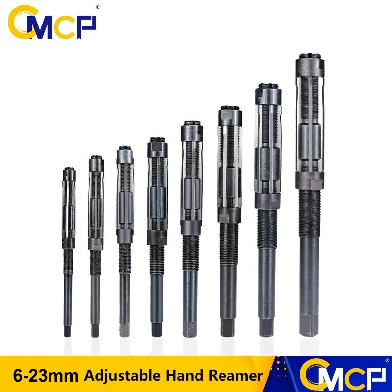 CMCP 6-23mm Adjustable Hand Reamer Machine Cutting Tools 6 7 8 9 10 11 12 13 15 17 19 21 23mm HSS Size Range Reamer