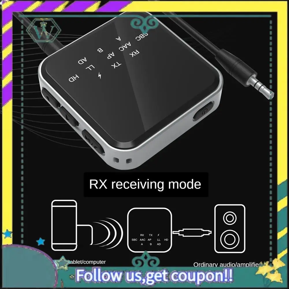 NUOVO 2 in 1 adattatore audio per auto per computer TV da 3,5 mm Bluetooth V5.2 RX + TX 250 MAH con cavo audio