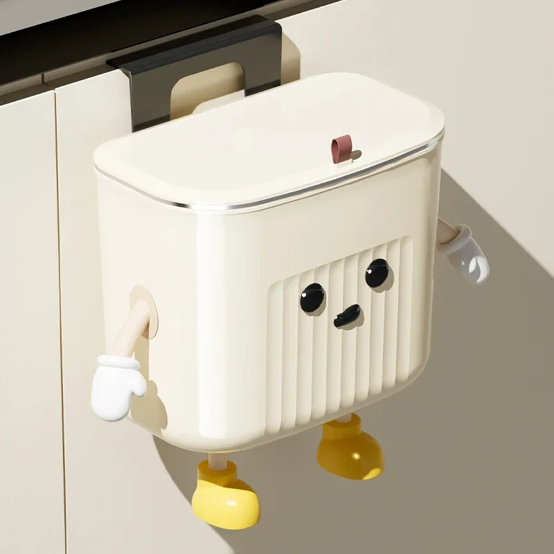 

UFORU Creative garbage can high appearance level household living room kitchen bathroom wall hanging with lid seam garbage can