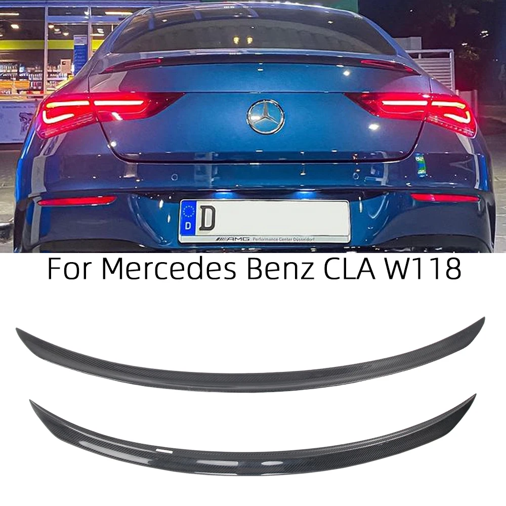 

For Mercedes-Benz CLA W118 C118 C63 Style Carbon Fiber Rear Spoiler Trunk Wing 2019-2023 FRP honeycomb Forged