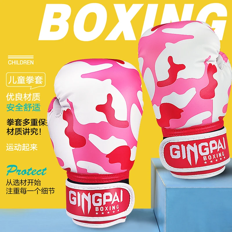 1 Pair Kids Gift Graffiti Glove Children Kickboxing Kick Box Training Punching Sandbag Sports Fighting Gloves MMA Boxing Glove