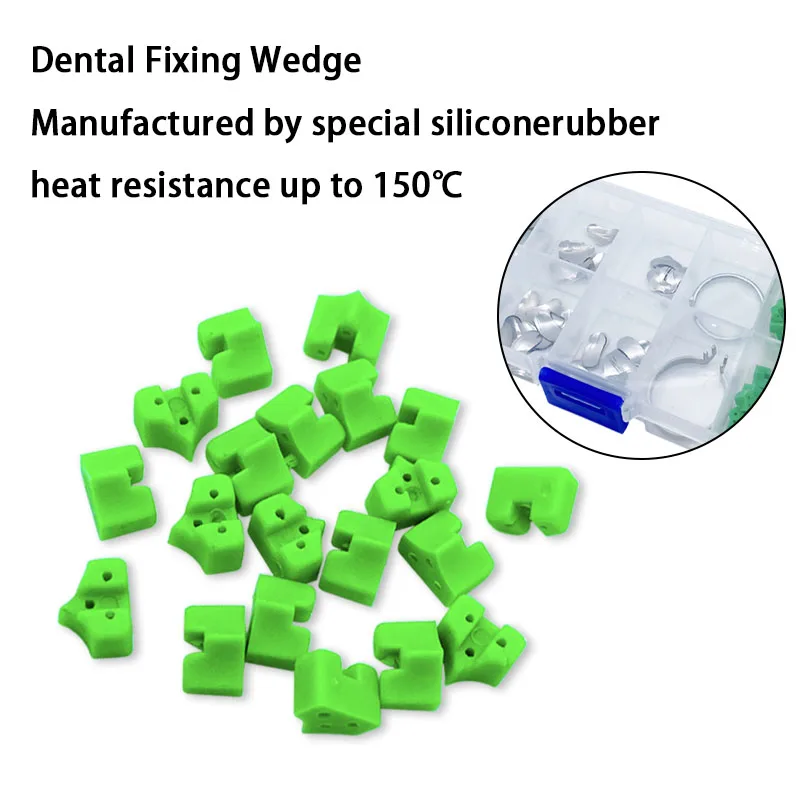 100 unids/caja matrices de Metal contorneadas seccionales dentales anillo de matriz con 40 Uds cuñas Delta de silicona herramientas de dentista