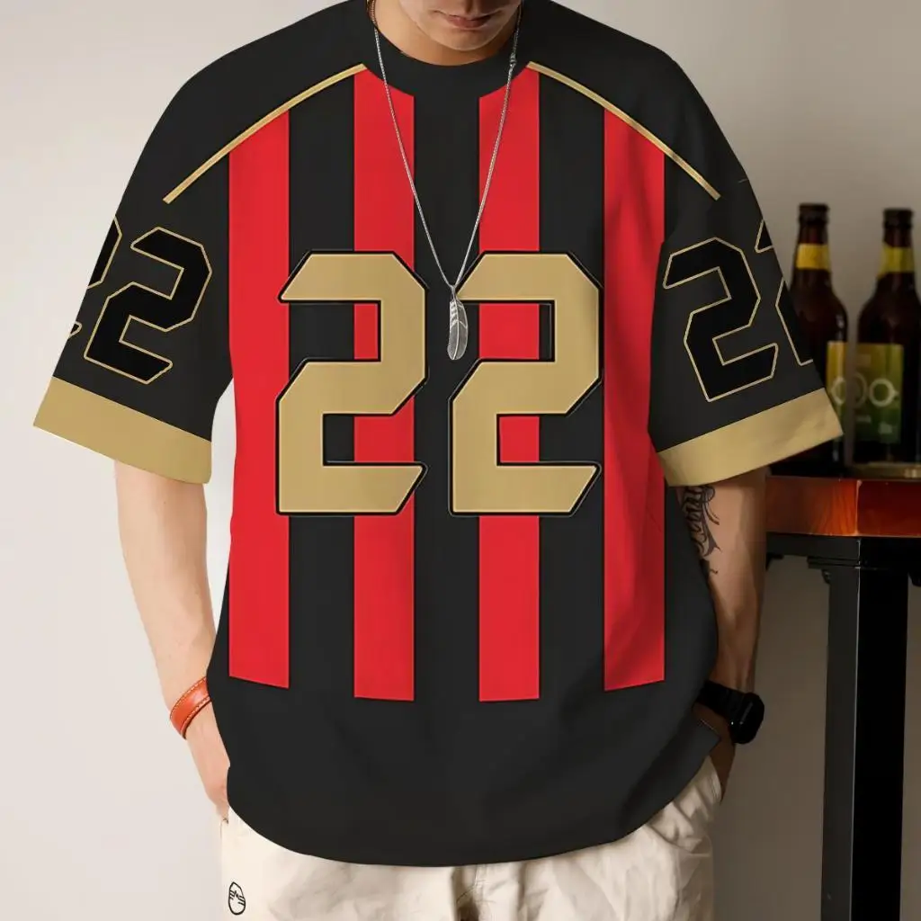 

Trend Men's Fashion 3D Digital Digital Jersey Series Printed T-Shirt Adult Men's Crew Neck T-Shirt Suitable for Outdoor