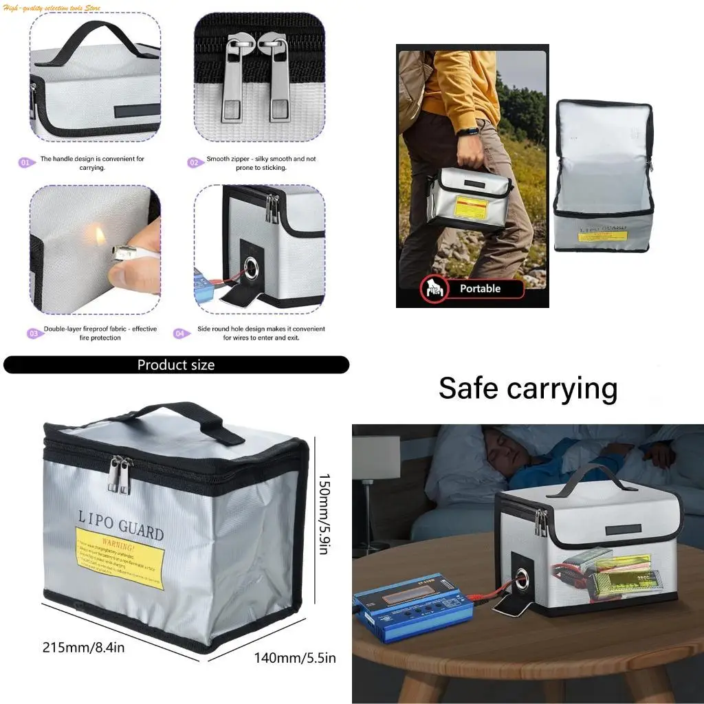 203F Resistant Battery Bag Double Layer Fabric Side Charging Port