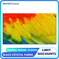 Wupro Fixed Frame Screen Black Crystal Fabric 90-120inch For Laser UST Projector Anti-Light CLR ALR Ultra Thin Home 4K TV Screen