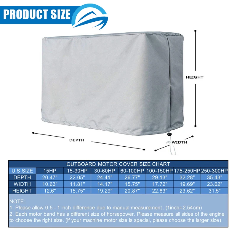 15-300HP Yacht Half Outboard Motor Cover Canvas 600D Boat Engine Cover Waterproof Motor Engine Protector Boat Accessories Marine