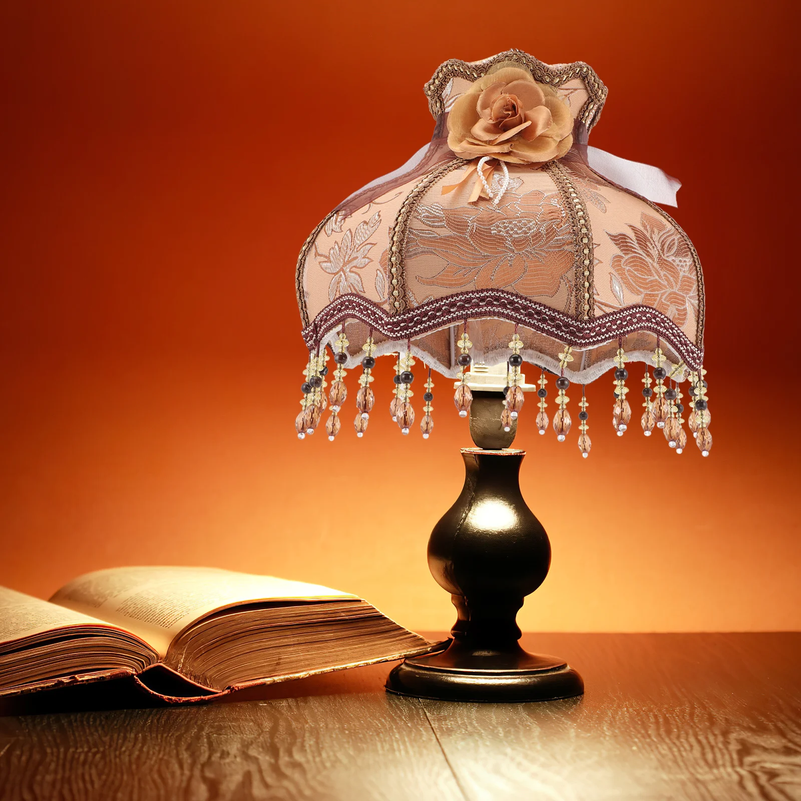 

Retro Cloth Lampshade With Fringe Elegant European Style Light Cover For Bedroom Living Room Decor Lamp Shade