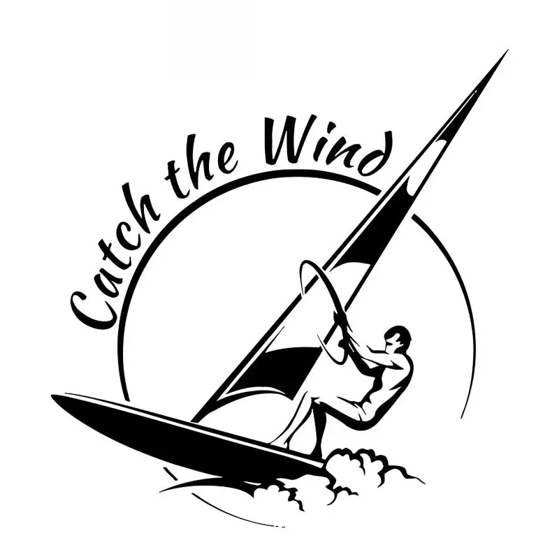 

Catching Wind Surfing Waves High Quality Fashion Car Decoration Personality Pvc Waterproof Applique Black/white, 17cm * 16cm