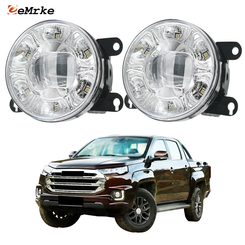 Led Fog Lights Assembly for Jmc Vigus Plus 2022 Car PTF Headlights with Clear Lens White DRL Front Daytime Running Lamp