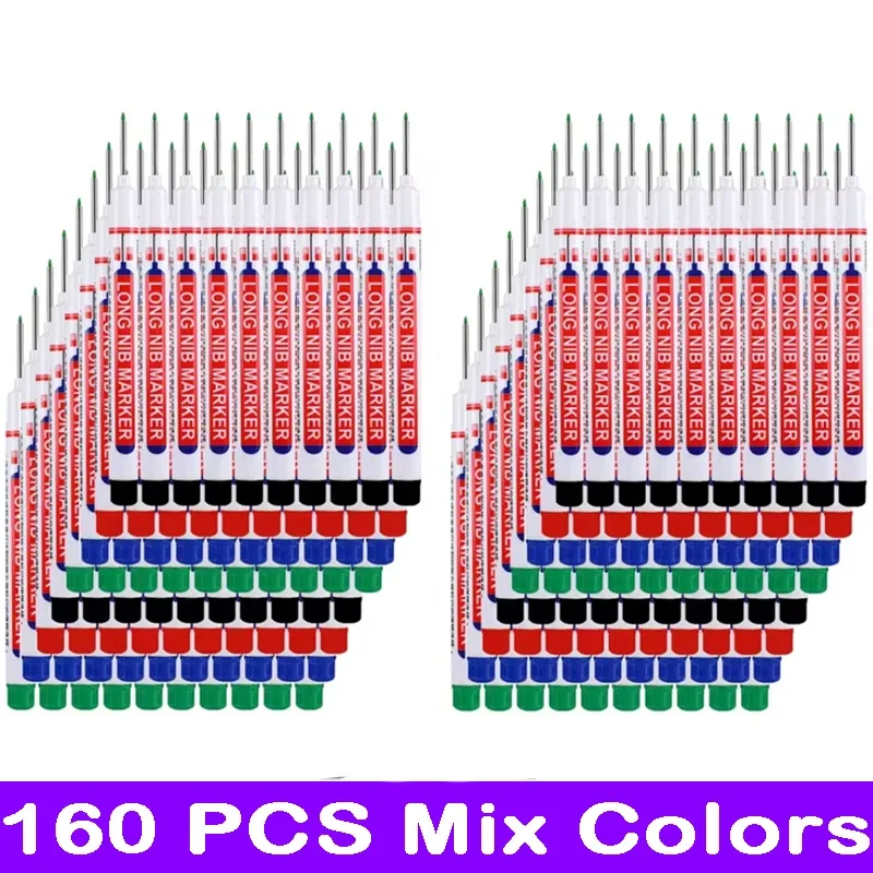 

4-160 шт. 2 см водонепроницаемые маркеры с длинной головкой, маркер с глубокими отверстиями для металлического плотника, красные/черные/синие/зеленые чернила, деревообрабатывающие инструменты