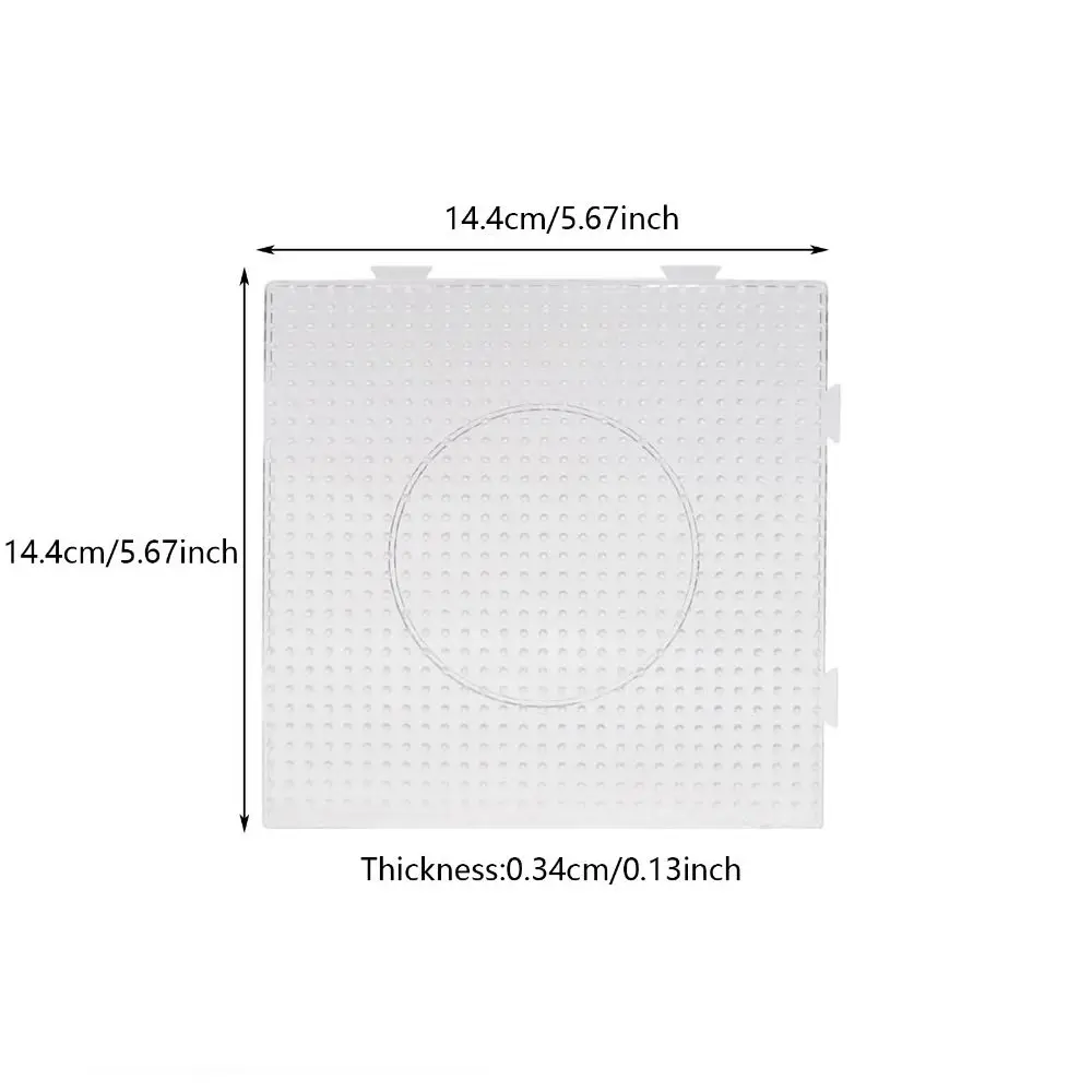 4 pçs contas de fusível quadrado pegboards resistência de alta temperatura diy 2.6mm hama contas modelo resistente branco claro