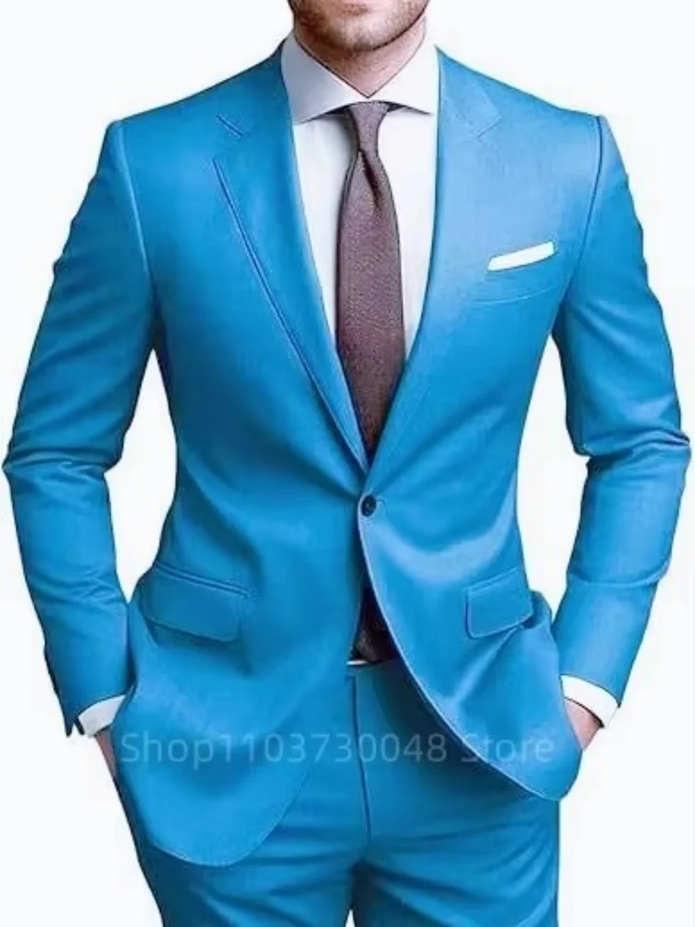 

Men's Classic Slim Fit Wedding Tuxedo 2-Piece Set Casual Notch Lapel Single Breasted Jacket with Pants for Party Prom Business