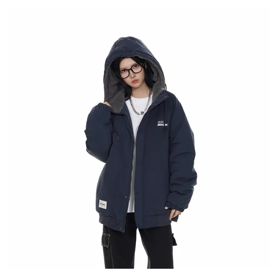 

Berber Fleece-lined Hooded Mans Jackets, Japanese Style Outdoor Winter Jacket, Retro Oversize Mans Coats