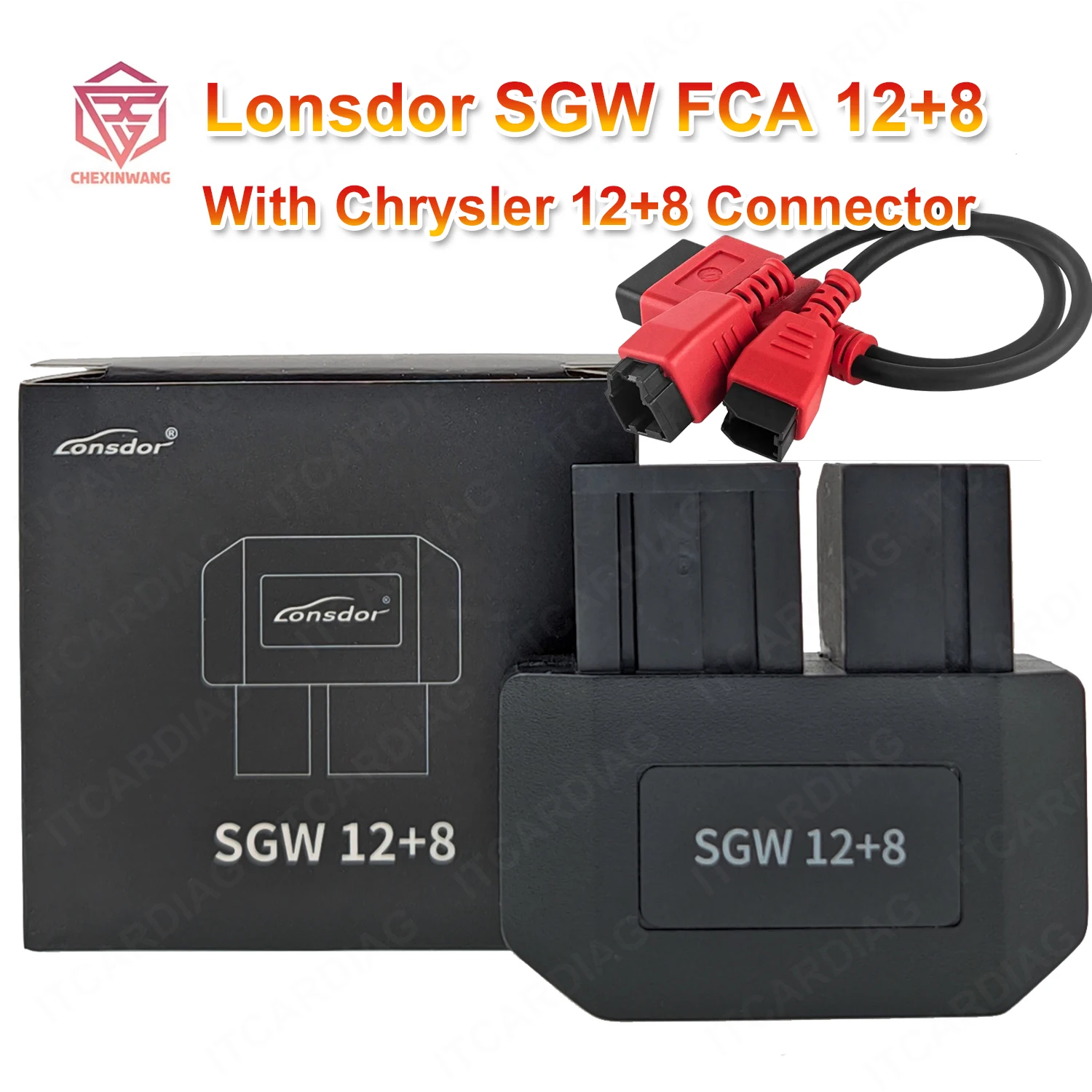 

Lonsdor SGW FCA 12+8 Specialized Adapter For Chrysler Programming Cable 12+8 Connector Compatible with Common 12+8 Cables